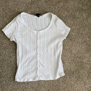 White Baby Tee- Size S